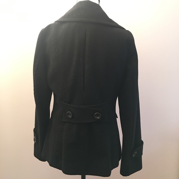 Hm turtleneck wool coat jacket black funnel - Picture 3 of 8